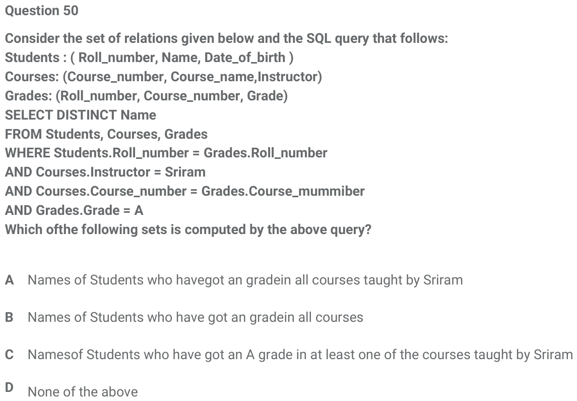 Figure for question 50, ISRO Computer Science (CSE) 2018