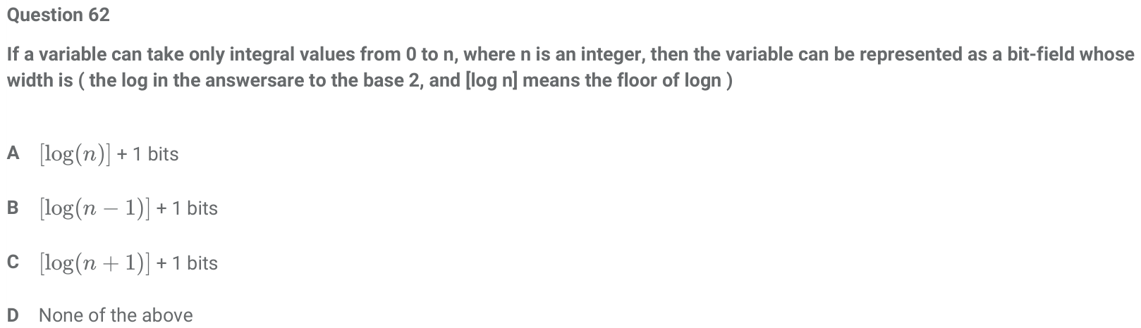 Figure for question 62, ISRO Computer Science (CSE) 2018