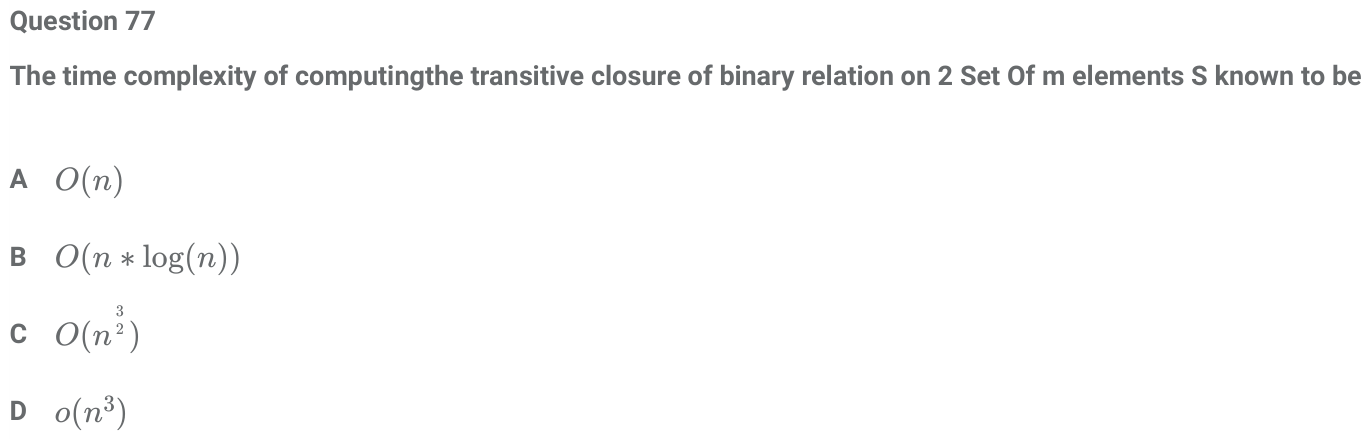 Figure for question 77, ISRO Computer Science (CSE) 2018