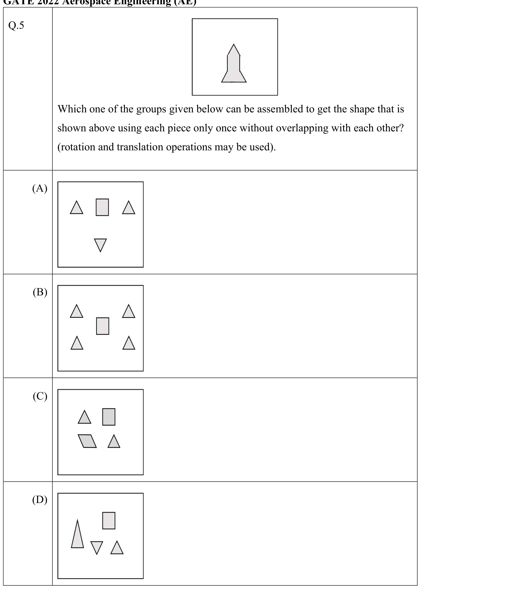GATE AE 2022 question 5