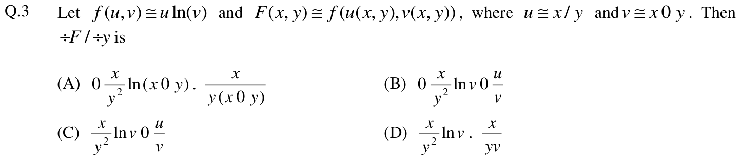 Figure for question 3, GATE XE (Engineering Sciences) 2012