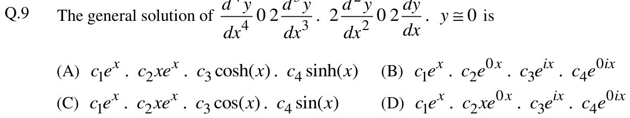 Figure for question 9, GATE XE (Engineering Sciences) 2012