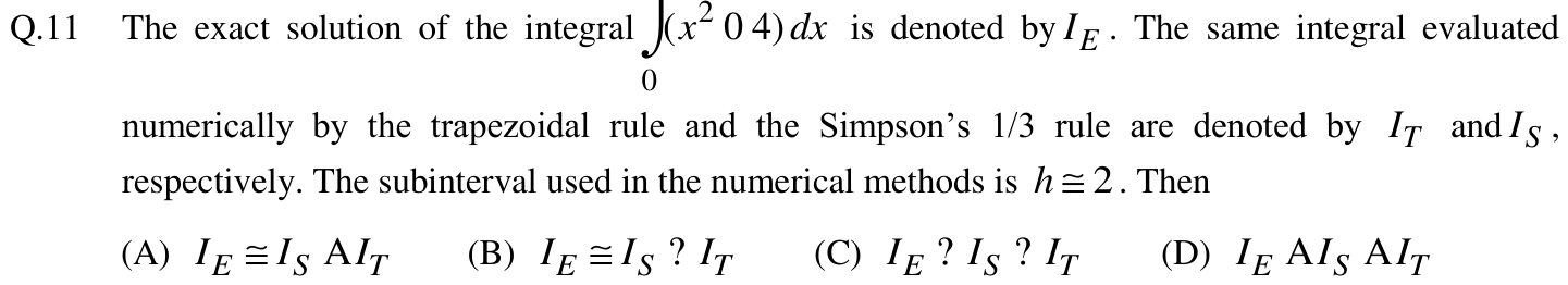 Figure for question 11, GATE XE (Engineering Sciences) 2012