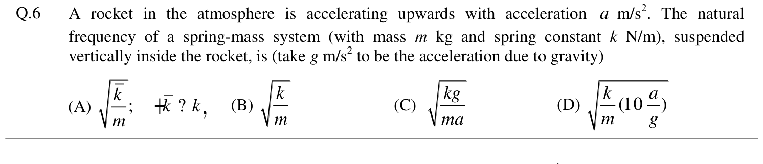 Figure for question 6, GATE XE (Engineering Sciences) 2012