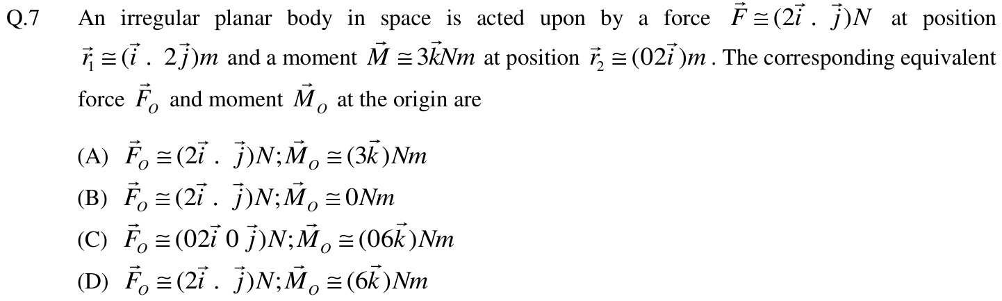 Figure for question 7, GATE XE (Engineering Sciences) 2012