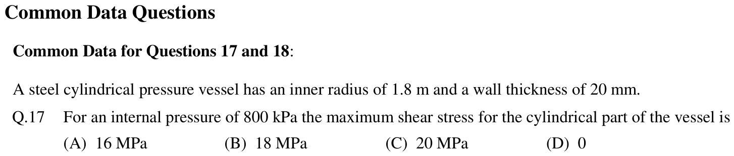 Figure for question 17, GATE XE (Engineering Sciences) 2012