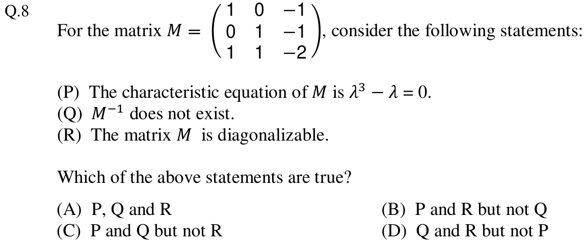 Figure for question 8, GATE XE (Engineering Sciences) 2013