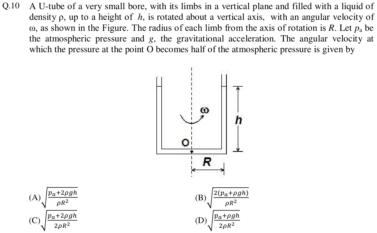 Figure for question 10, GATE XE (Engineering Sciences) 2013
