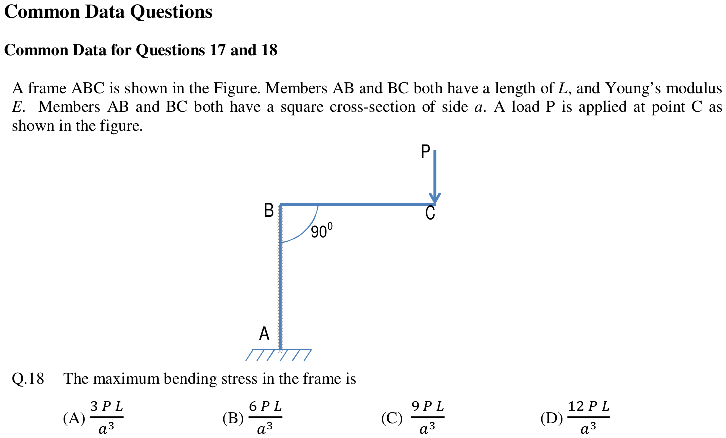 Figure for question 18, GATE XE (Engineering Sciences) 2013