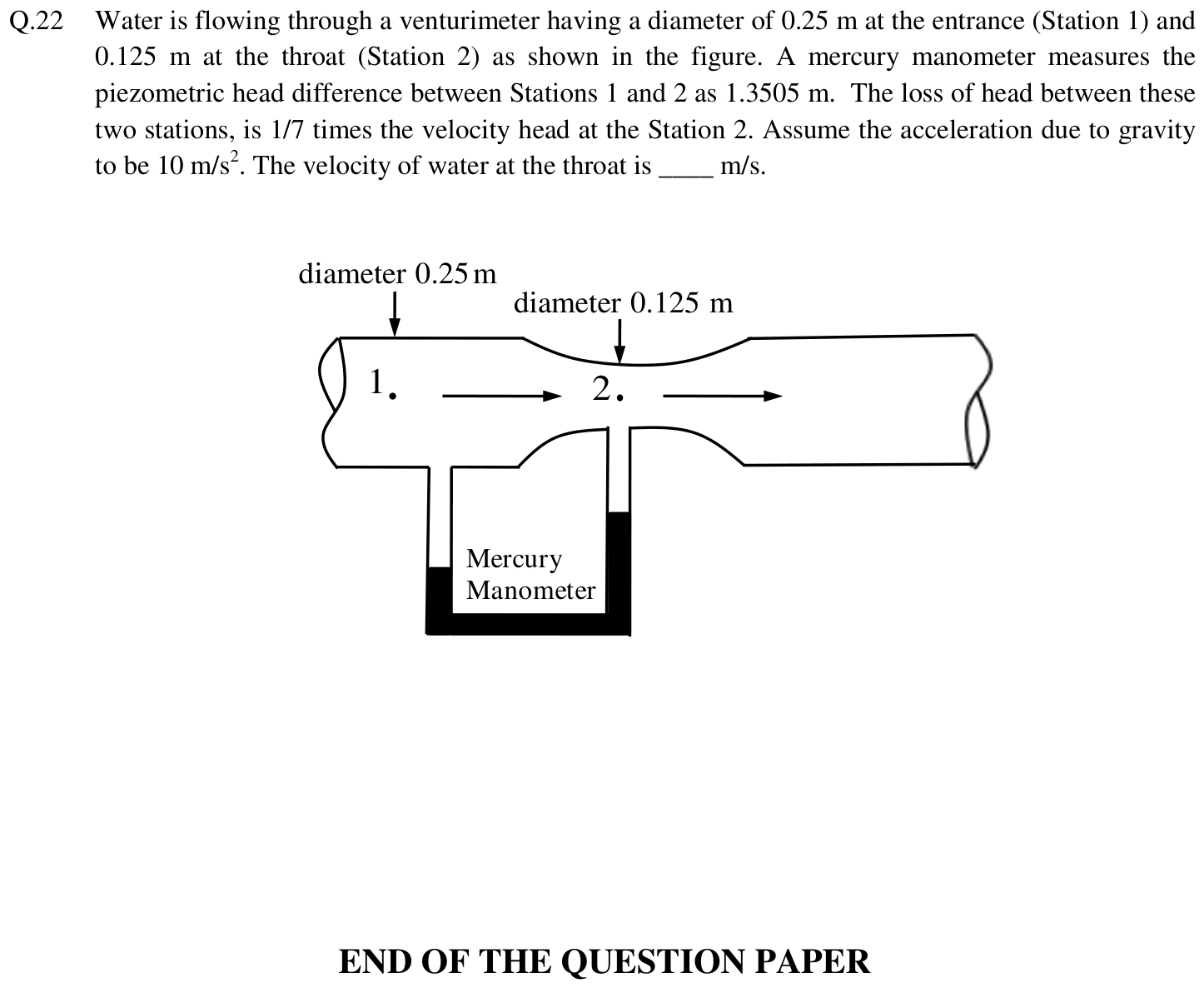 Figure for question 22, GATE XE (Engineering Sciences) 2014