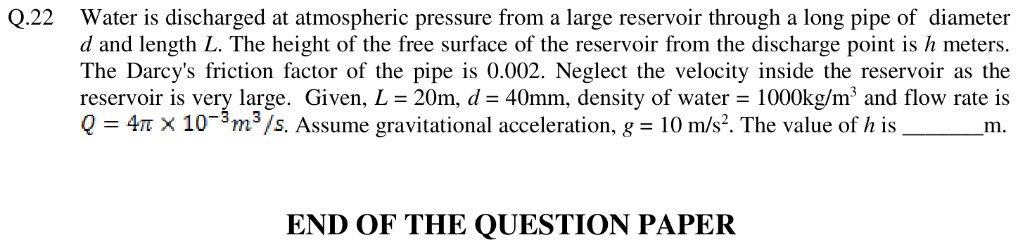 Figure for question 22, GATE XE (Engineering Sciences) 2016