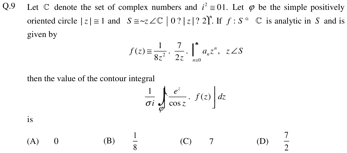 Figure for question 9, GATE XE (Engineering Sciences) 2018