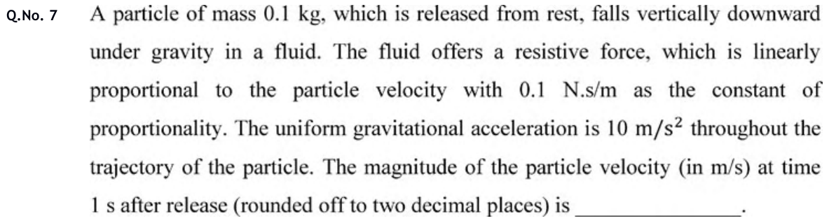 Figure for question 7, GATE XE (Engineering Sciences) 2020