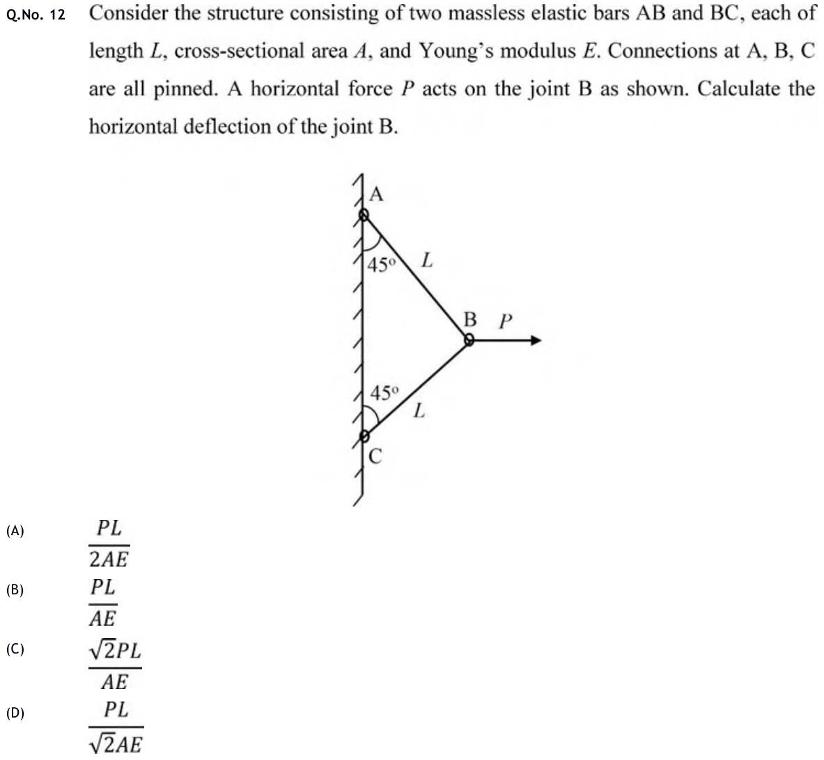 Figure for question 12, GATE XE (Engineering Sciences) 2020