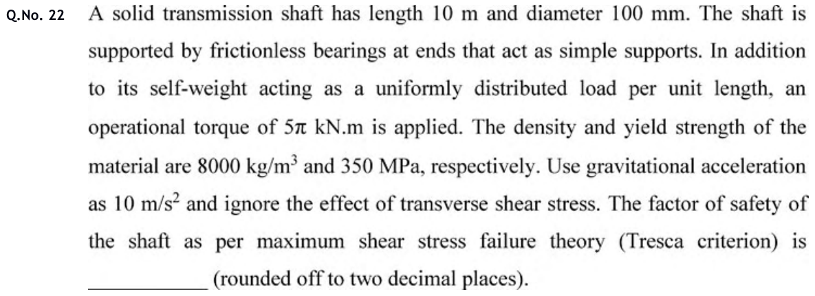 Figure for question 22, GATE XE (Engineering Sciences) 2020