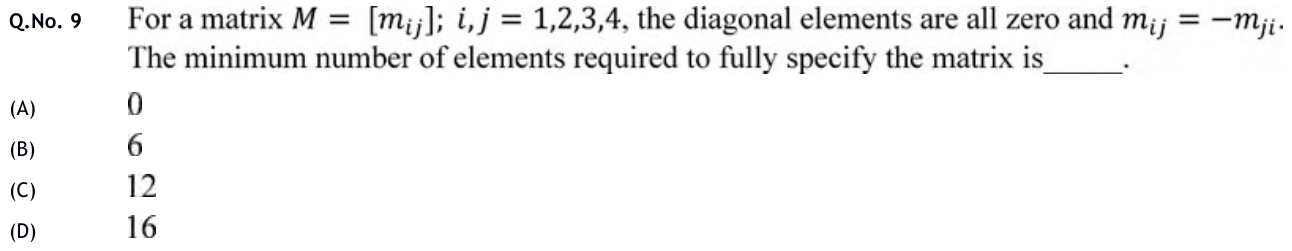 Figure for question 9, GATE XE (Engineering Sciences) 2020