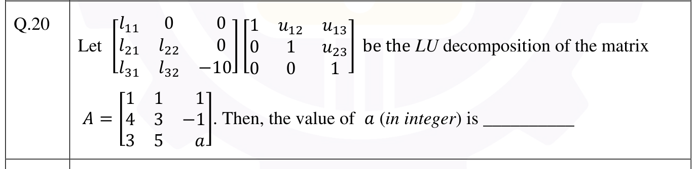 Figure for question 20, GATE XE (Engineering Sciences) 2026