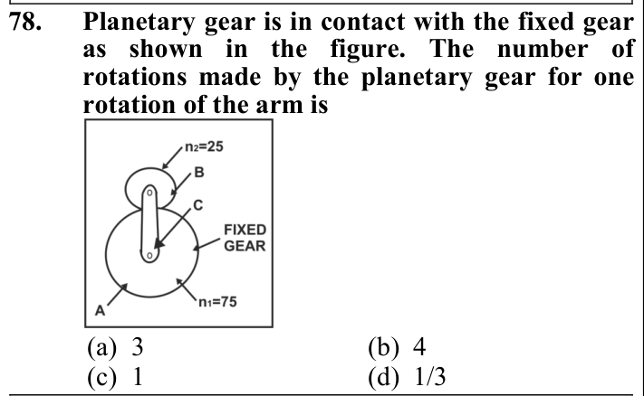 Figure for question 78, ISRO Mechanical & Aerospace 2012